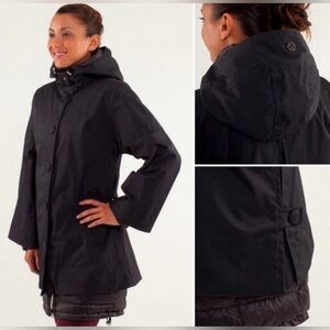 Lululemon Black Outer Shell Hooded Rain Jacket
